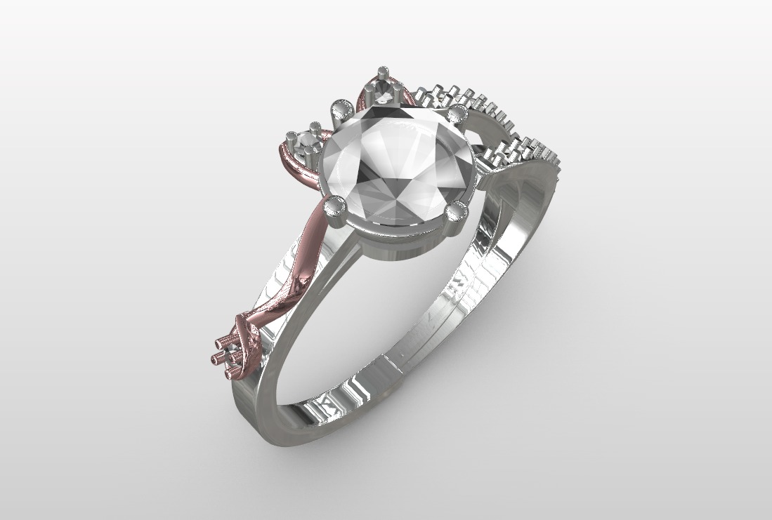 cat head ring 3D print model_1