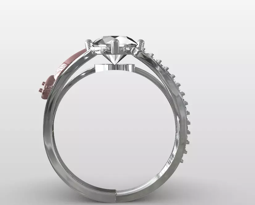 cat head ring 3D print model_0