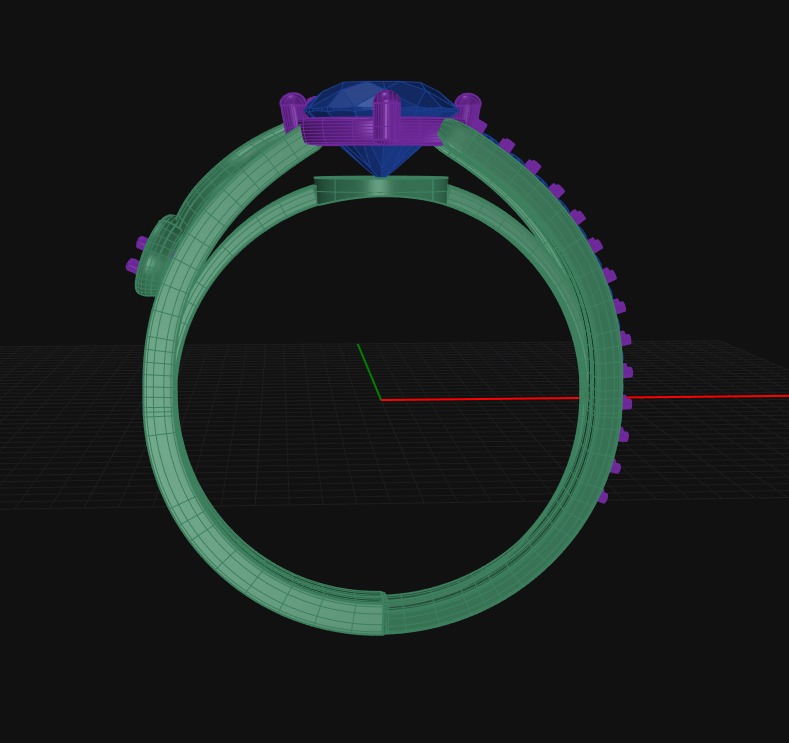 cat head ring 3D print model_6