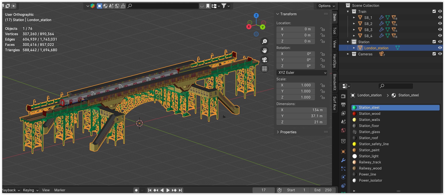 London metro station VI 3D model_13