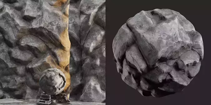 H108 Rock Cliff - PBR - 4K - Seamless - SBSAR