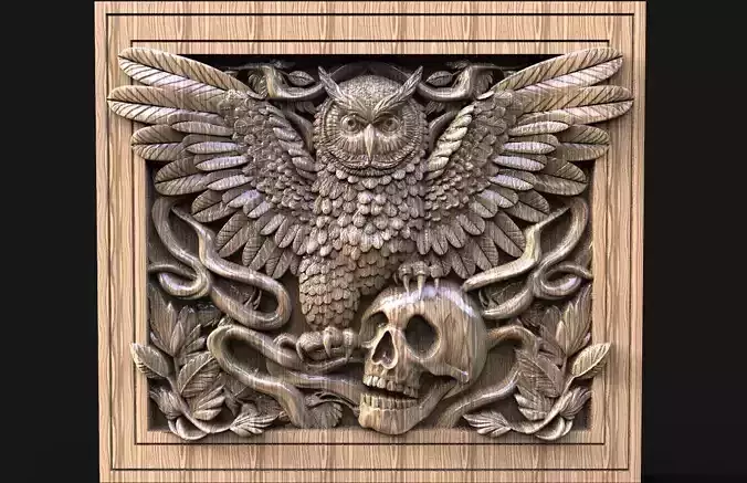 Owl and skull CNC