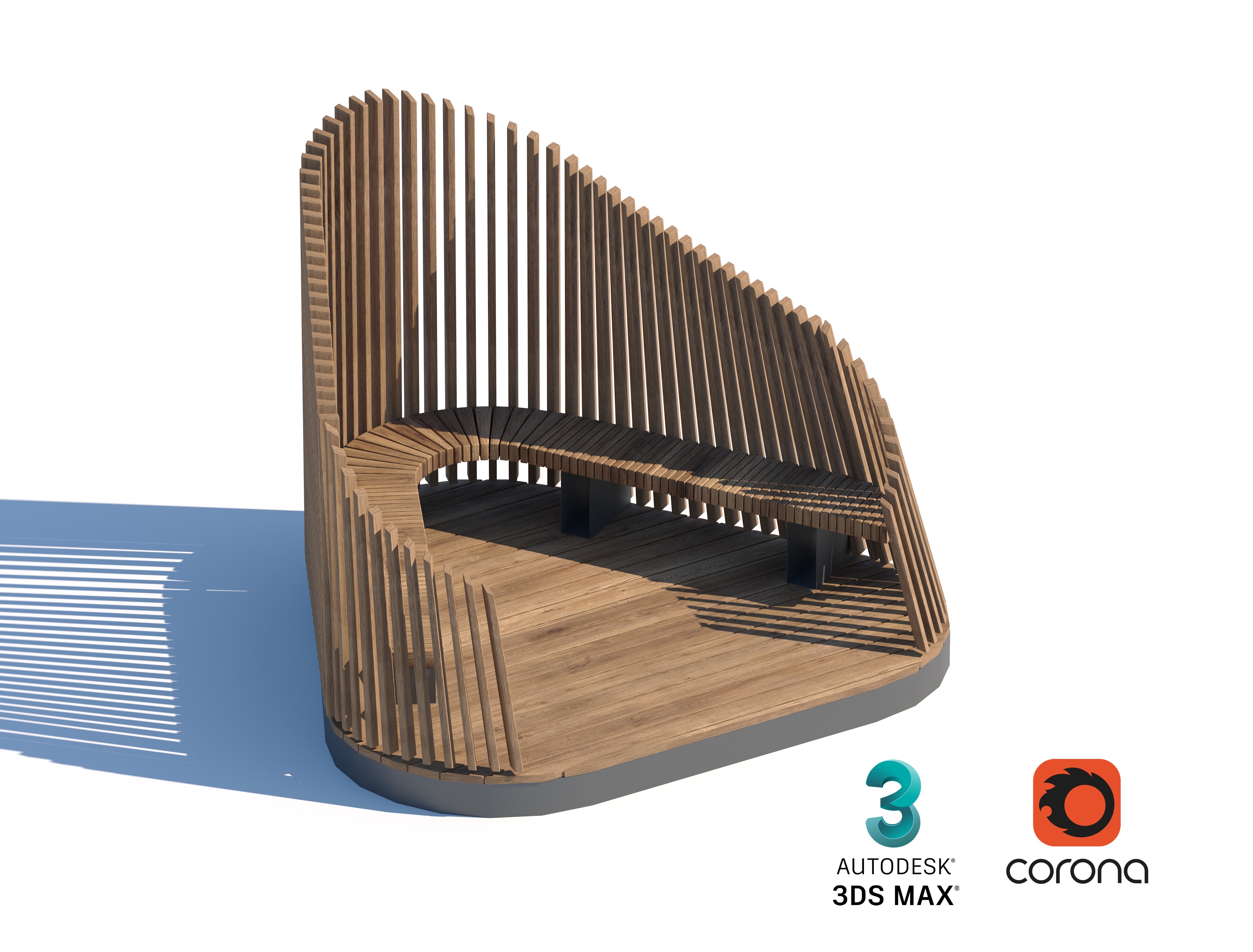 Wooden Privacy Pods for Relaxation in Public Spaces 3D model_1