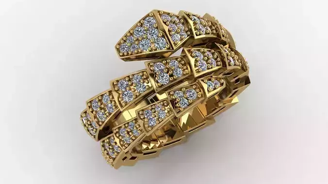 Snake ring Bul 3D print model