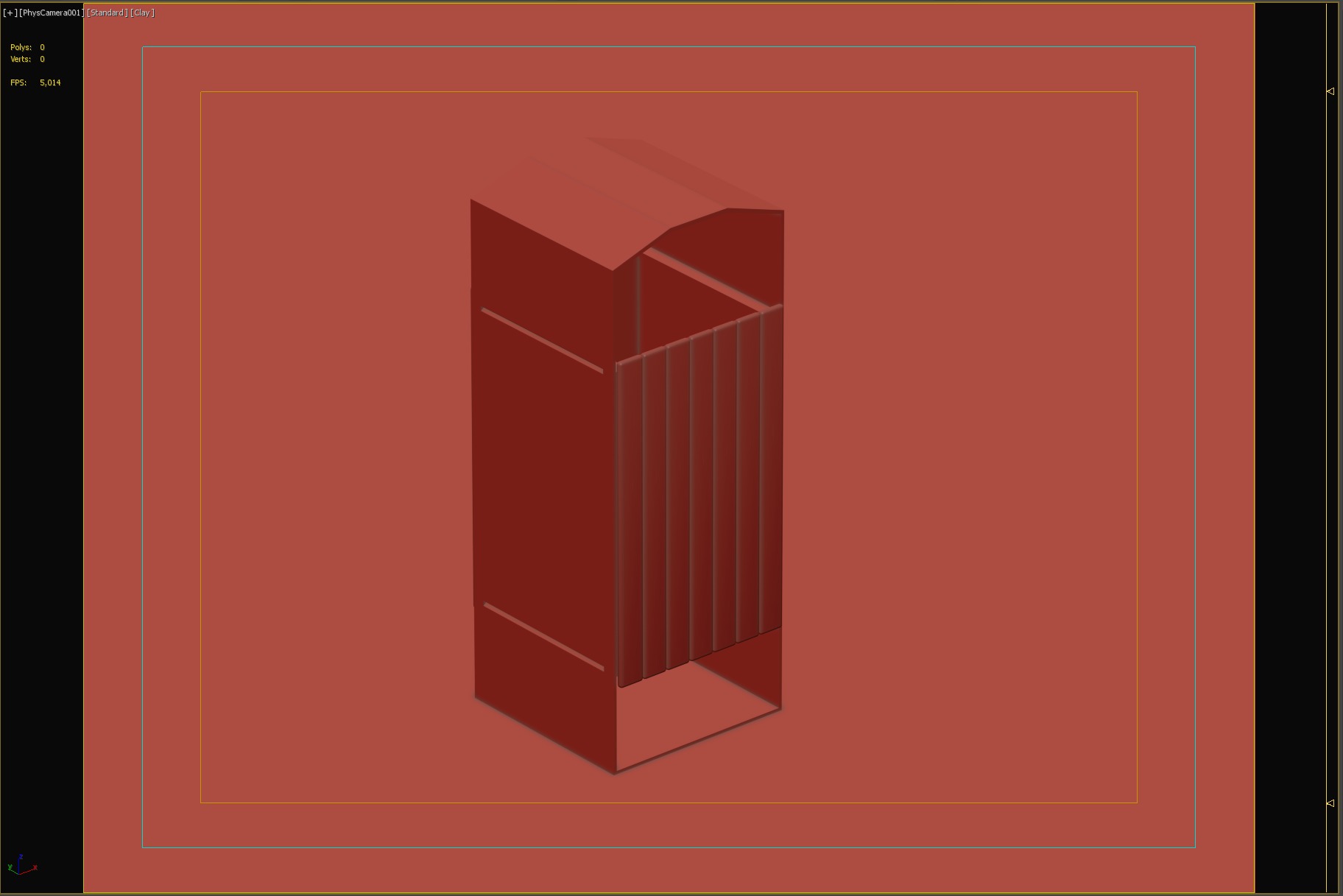 Stylish Outdoor Trash Bin with Wood and Metal Design 3D model_4