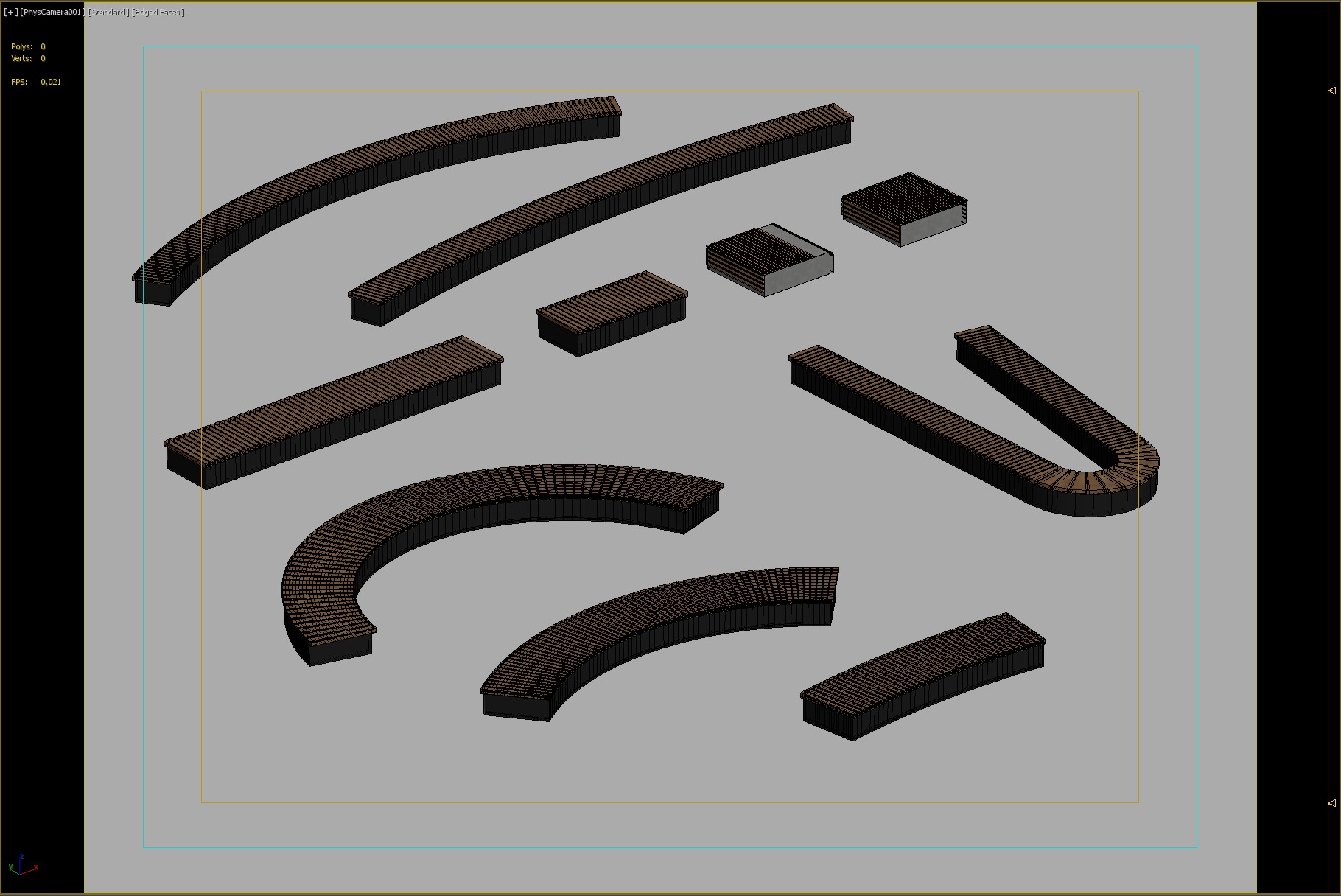 Modular Wooden Bench System for Flexible Outdoor Design 3D model_2