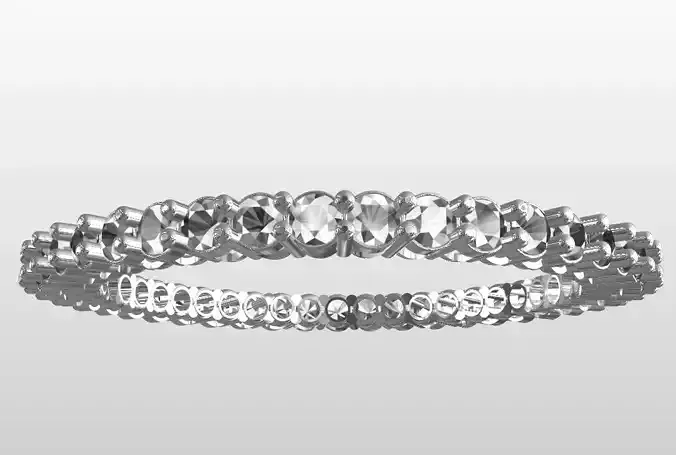 Diamond Eternity Wedding Band many fingers 3D print model