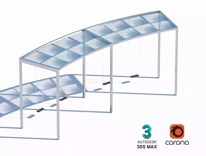 Modern Shaded Swing Structure for Parks and Playgrounds