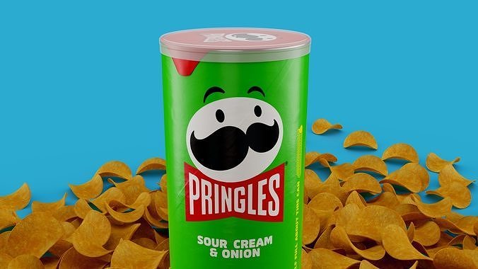 Pringles Sour Cream and Onion Low-poly 3D model 3