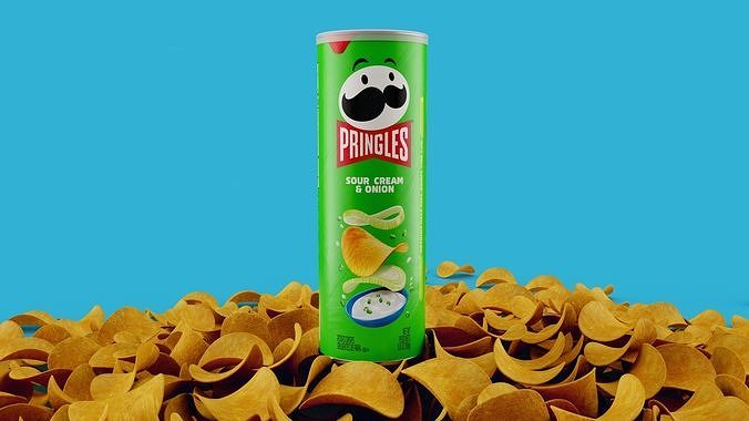 Pringles Sour Cream and Onion Low-poly 3D model 2