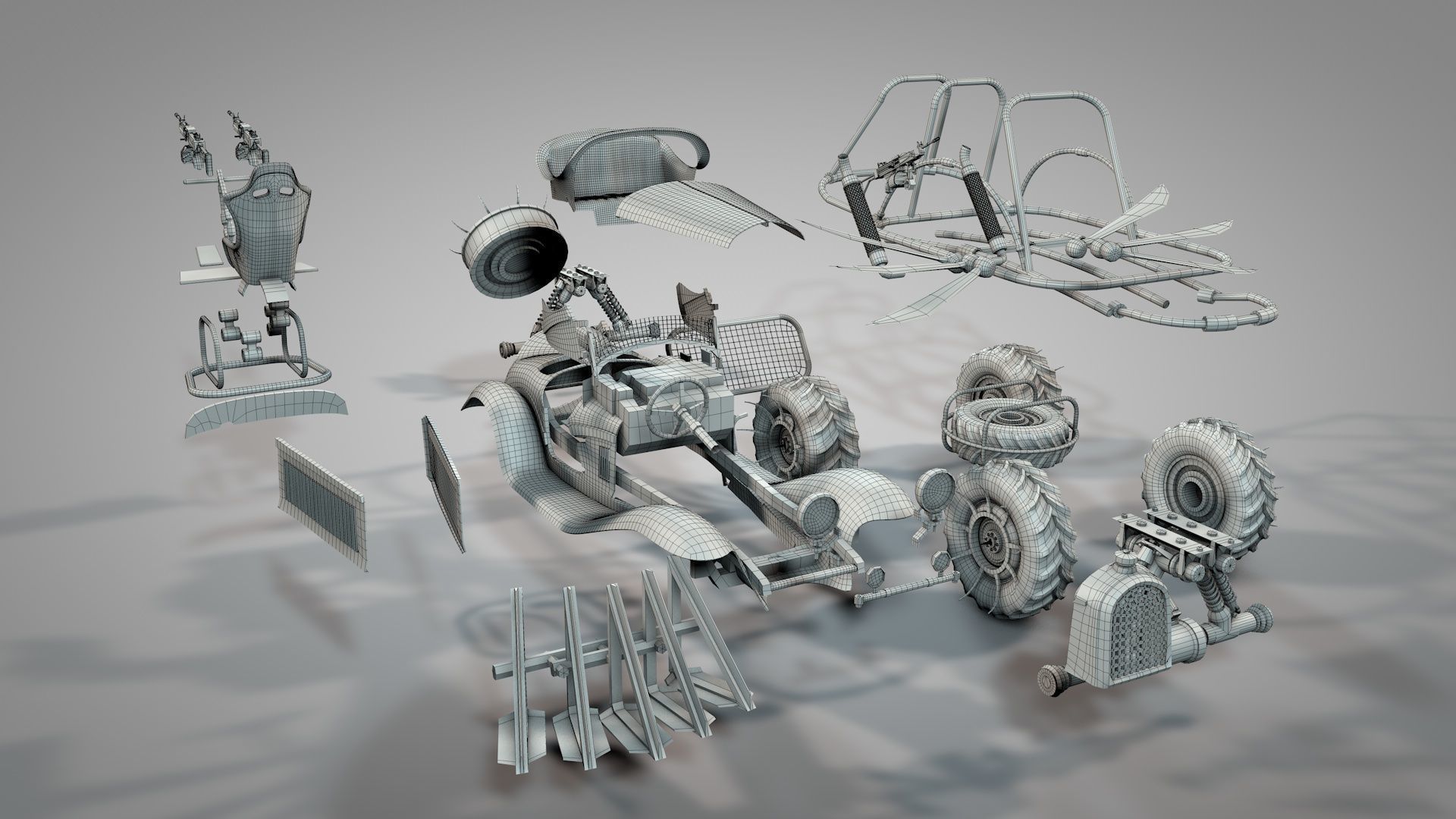 Apocalyptic War Cars v2 3D model_23