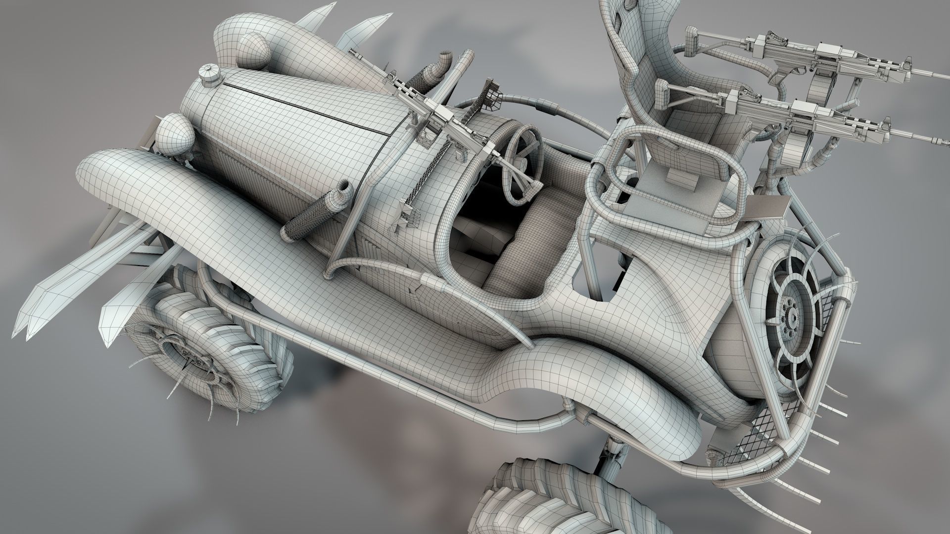 Apocalyptic War Cars v2 3D model_12