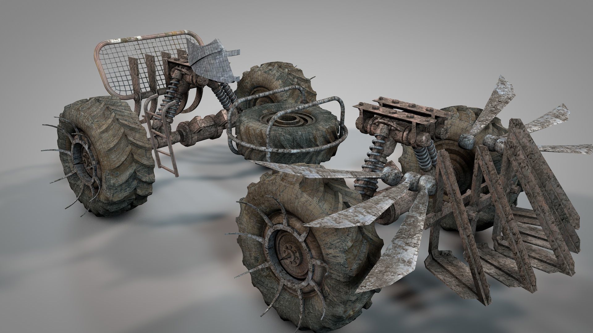 Apocalyptic War Cars v2 3D model_14