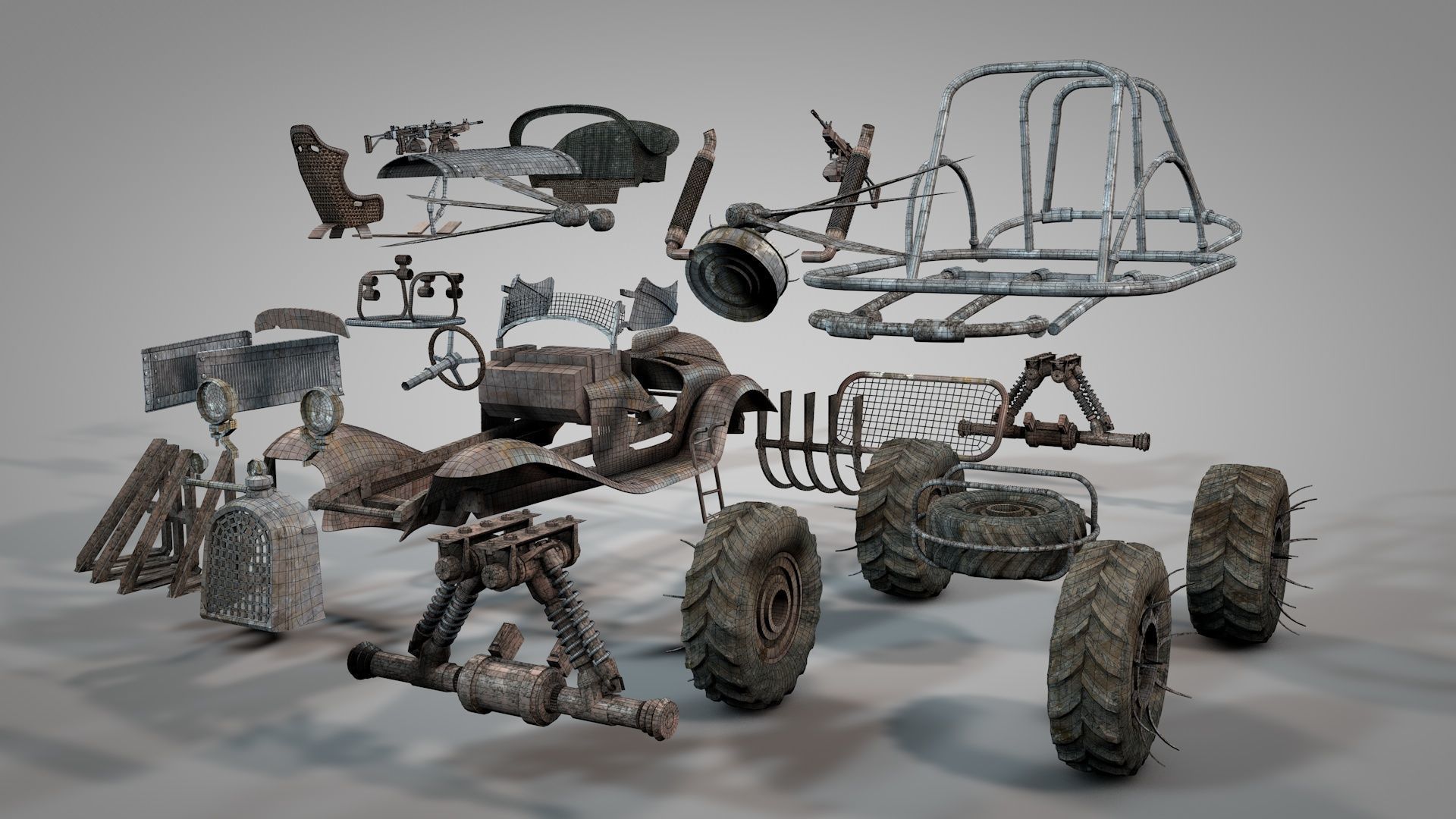 Apocalyptic War Cars v2 3D model_22