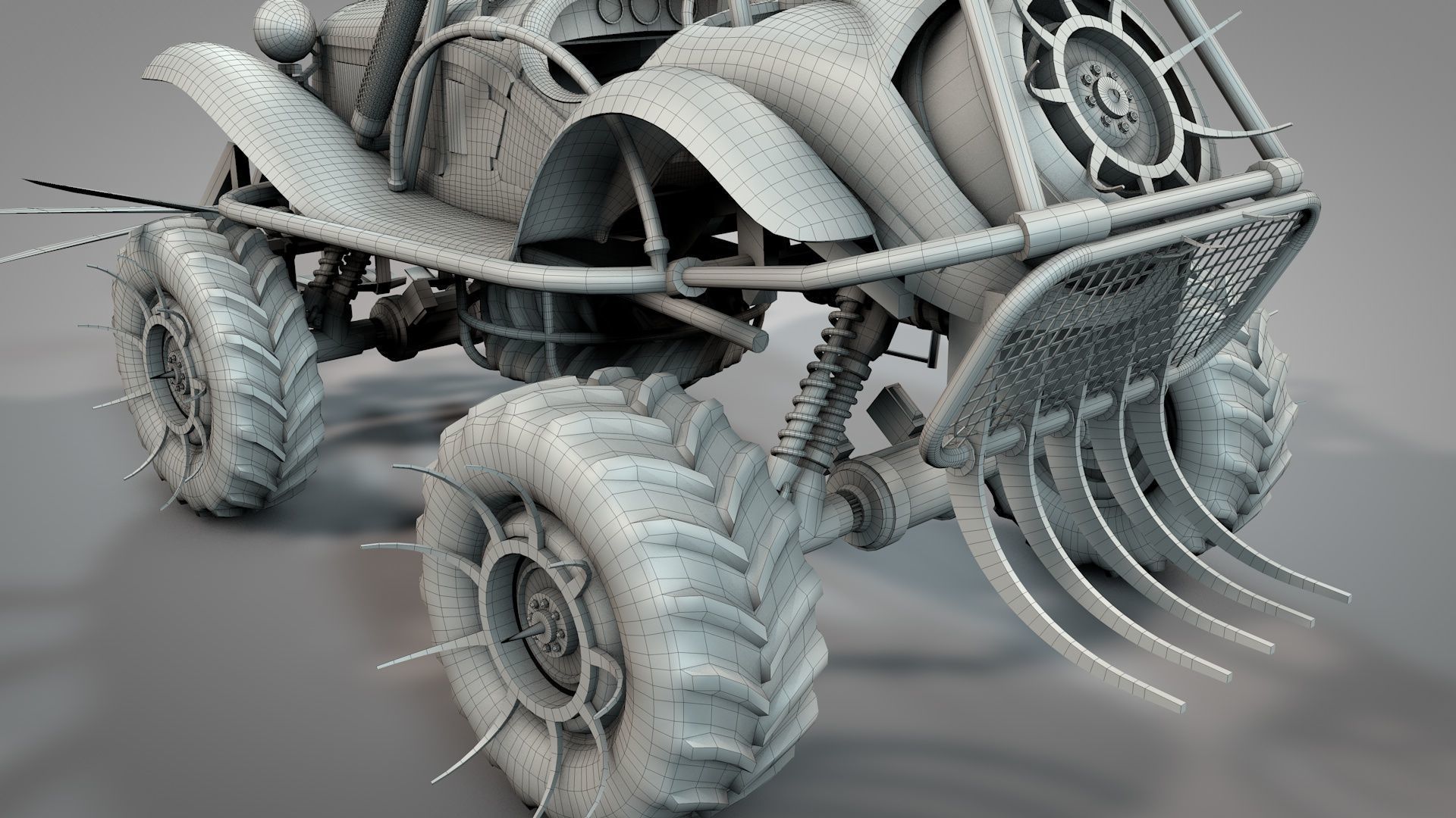 Apocalyptic War Cars v2 3D model_11