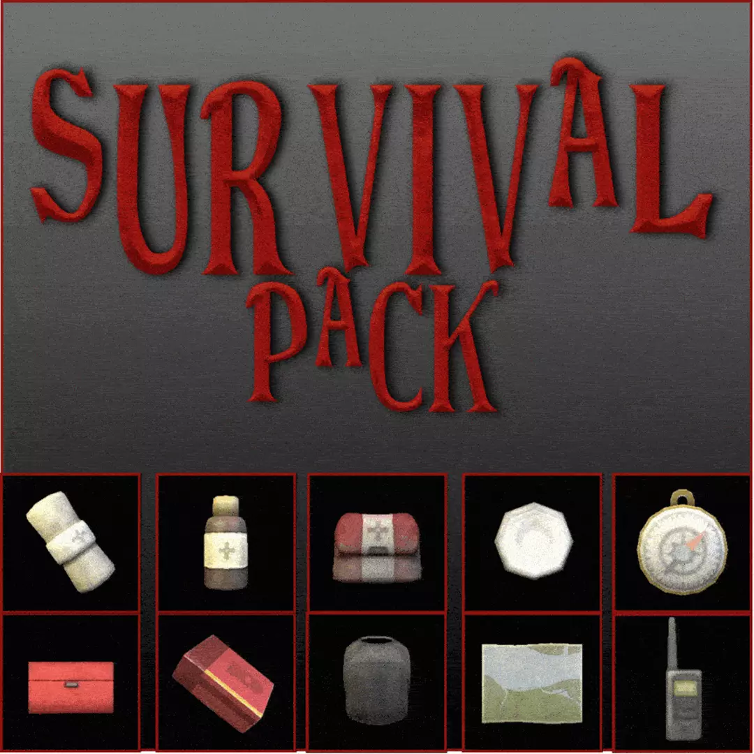 SURVIVAL PACK Low-poly 3D model