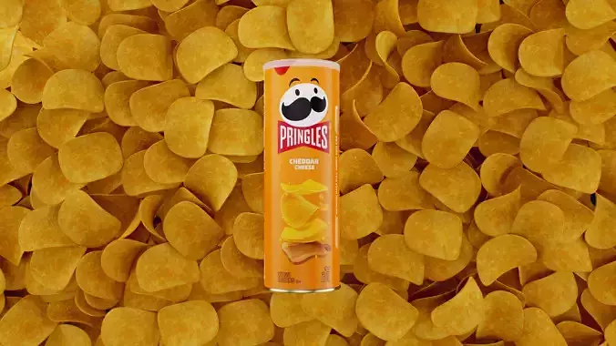 Pringles Cheddar Cheese Low-poly 3D model