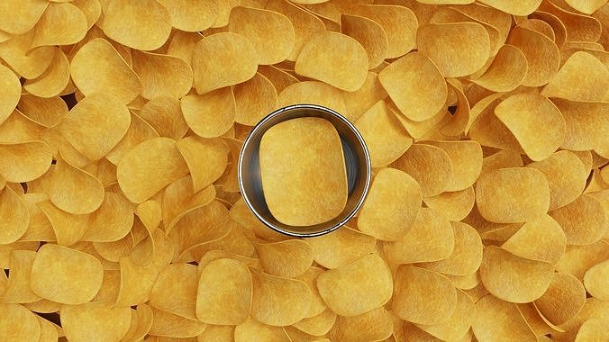 Pringles Harvest Blends - Smoky BBQ Low-poly 3D model 6