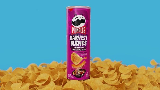 Pringles Harvest Blends - Smoky BBQ Low-poly 3D model 2