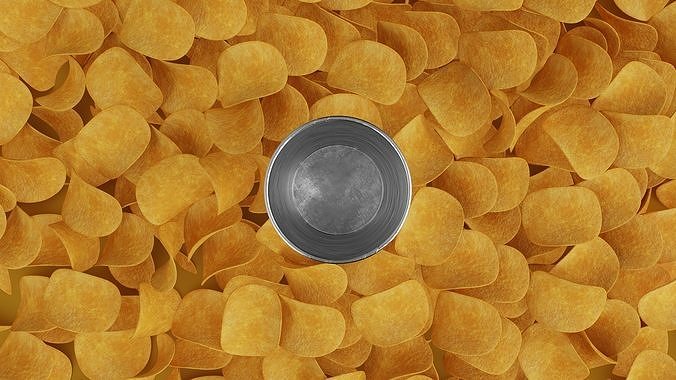 Pringles Harvest Blends - Smoky BBQ Low-poly 3D model 7