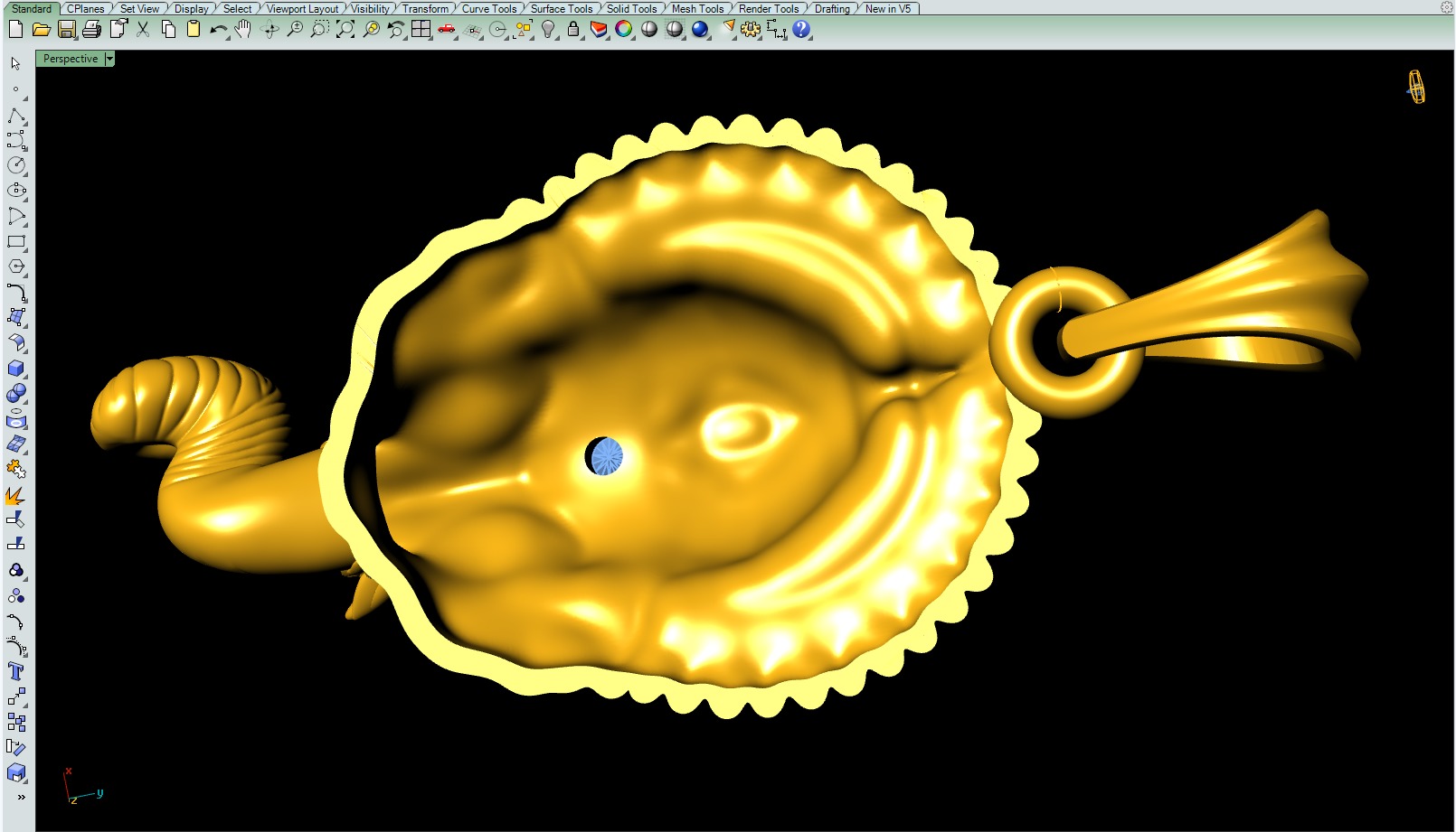 Ganesh Face Pendant file-2 3D print model_7