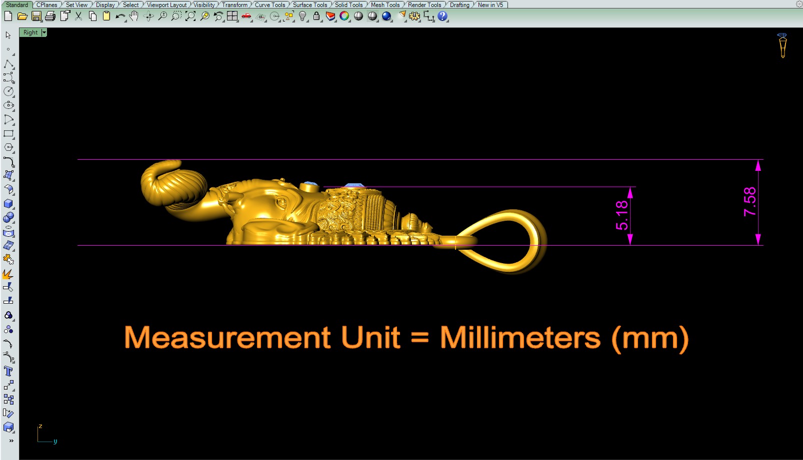Ganesh Face Pendant file-2 3D print model_6