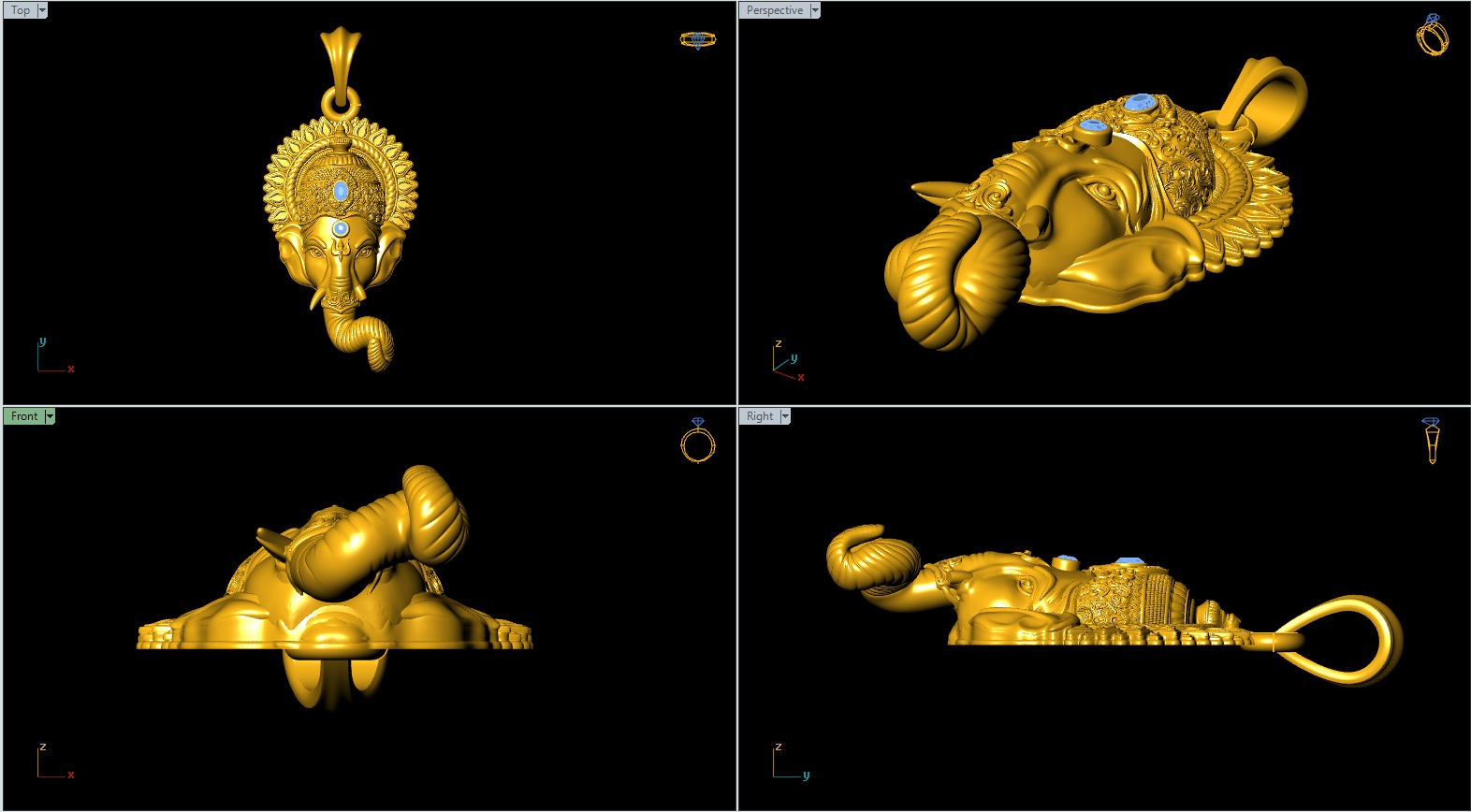 Ganesh Face Pendant file-2 3D print model_2
