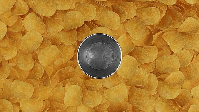 Pringles Harvest Blends - Sea Salt Low-poly 3D model 7