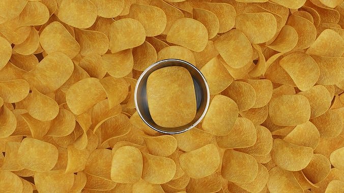 Pringles Harvest Blends - Sea Salt Low-poly 3D model 6