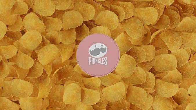 Pringles Harvest Blends - Sea Salt Low-poly 3D model 4