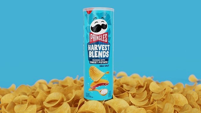 Pringles Harvest Blends - Sea Salt Low-poly 3D model 2