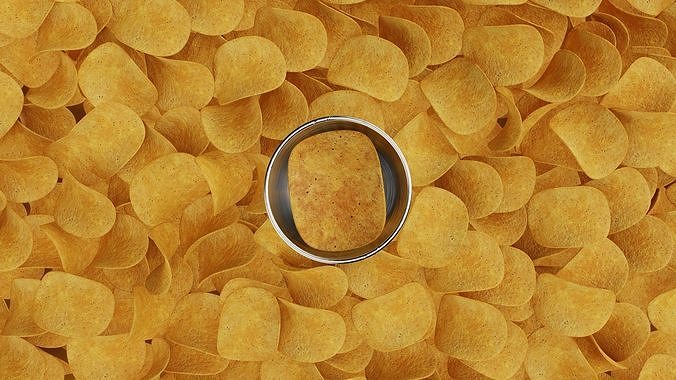 Pringles Harvest Blends - Homestyle Ranch Low-poly 3D model 6
