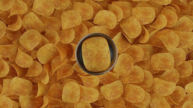Pringles Harvest Blends - Farmhouse Cheddar Low-poly 3D model 6