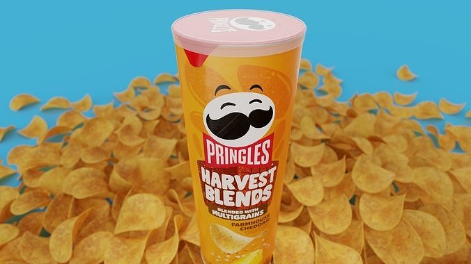 Pringles Harvest Blends - Farmhouse Cheddar Low-poly 3D model 3