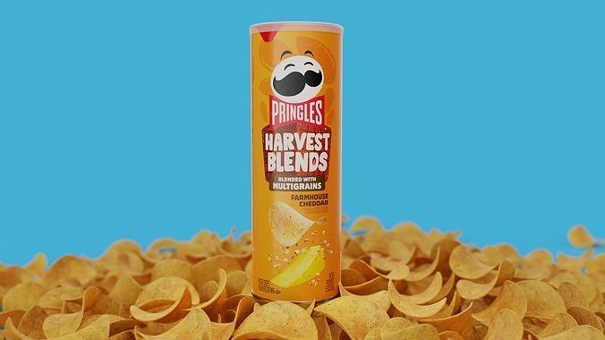 Pringles Harvest Blends - Farmhouse Cheddar Low-poly 3D model 2