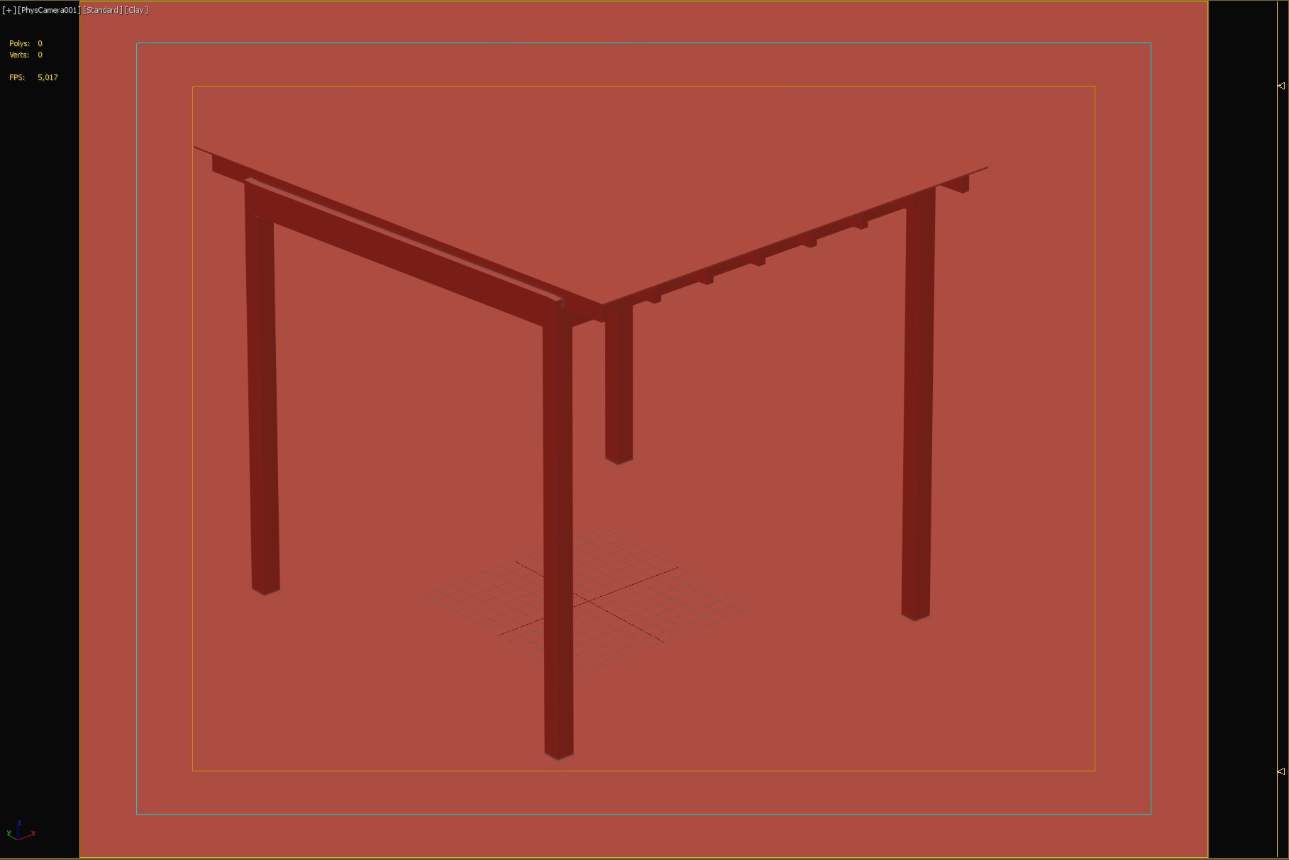 Wooden Pergola with Transparent Polycarbonate Roof 3D model_4