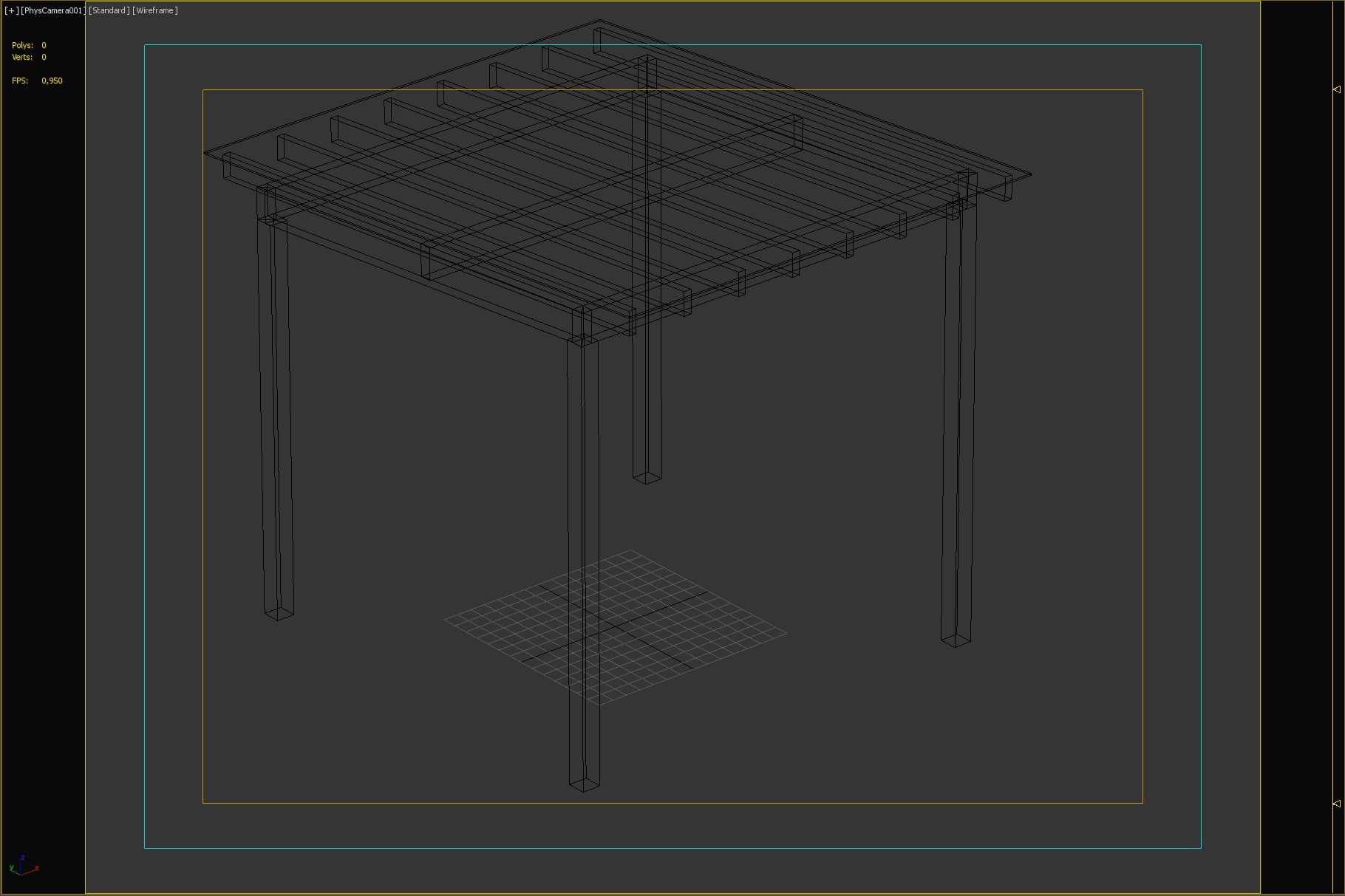 Wooden Pergola with Transparent Polycarbonate Roof 3D model_3