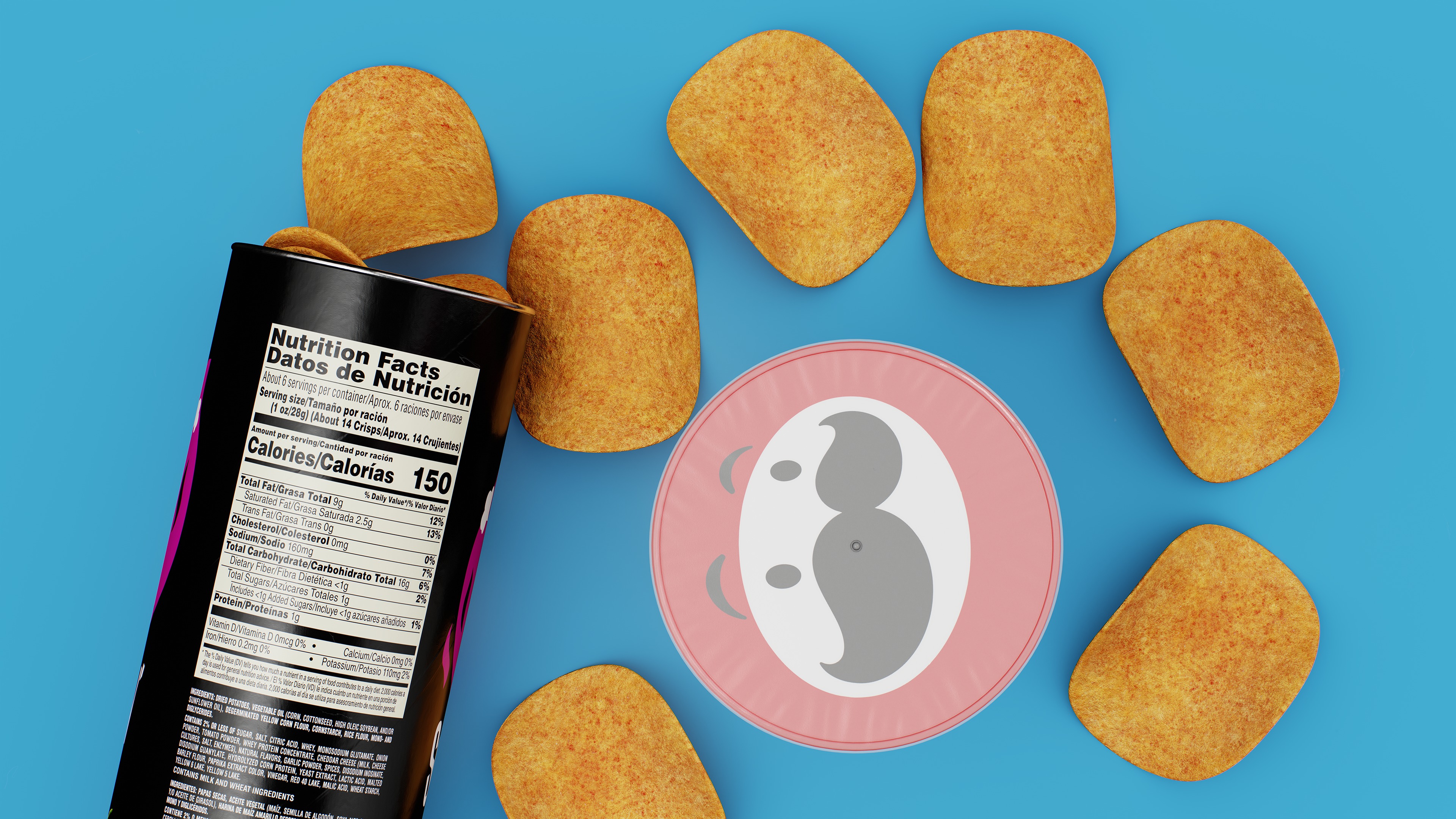 Pringles Scorchin - BBQ Low-poly 3D model_9