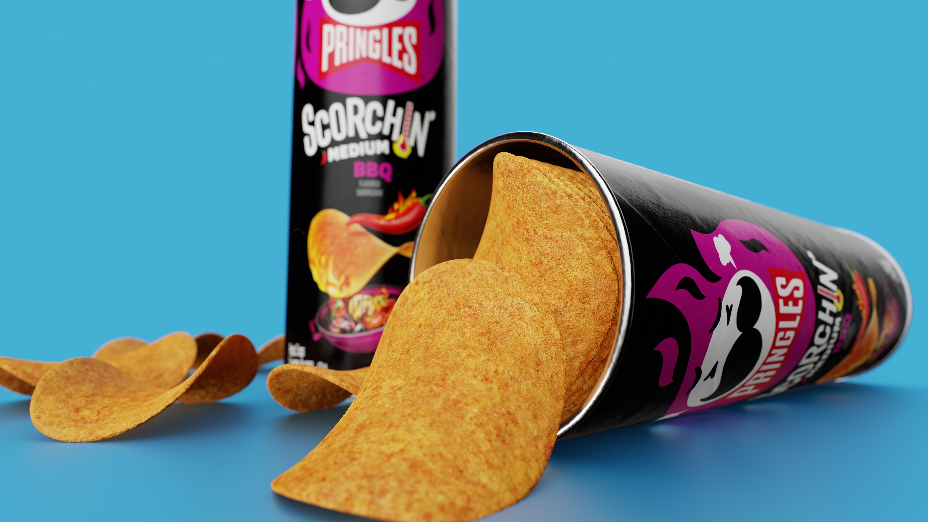 Pringles Scorchin - BBQ Low-poly 3D model_8