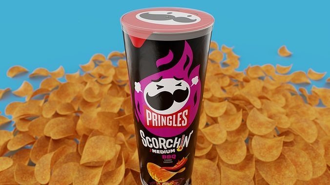 Pringles Scorchin - BBQ Low-poly 3D model 3