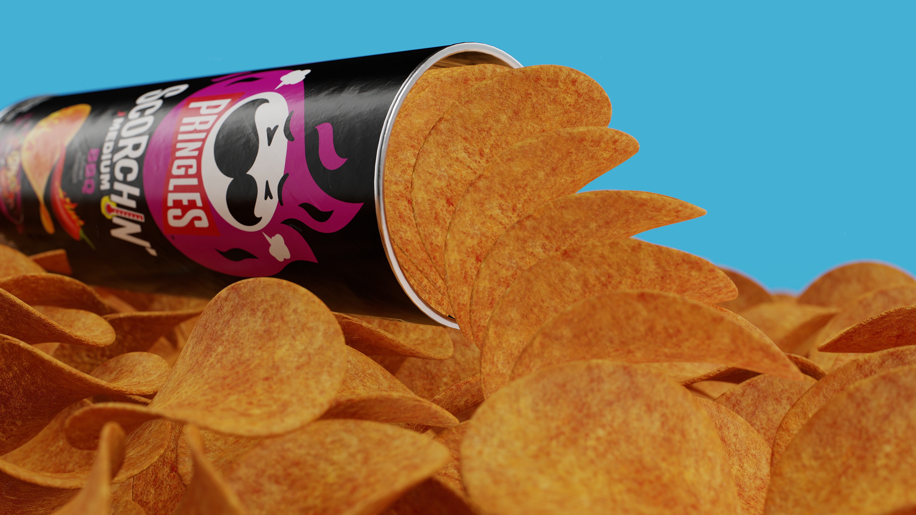 Pringles Scorchin - BBQ Low-poly 3D model_7