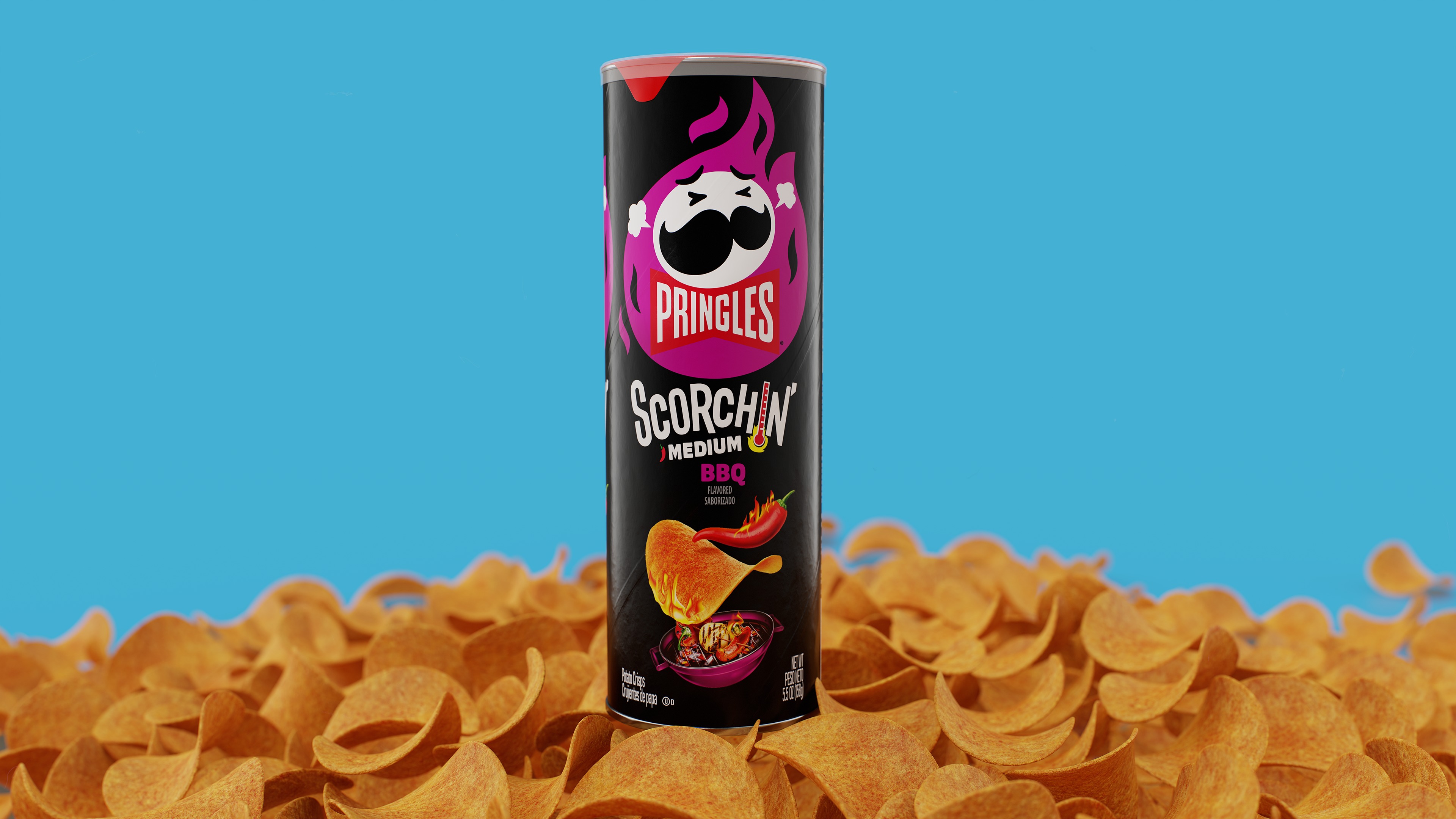 Pringles Scorchin - BBQ Low-poly 3D model_1