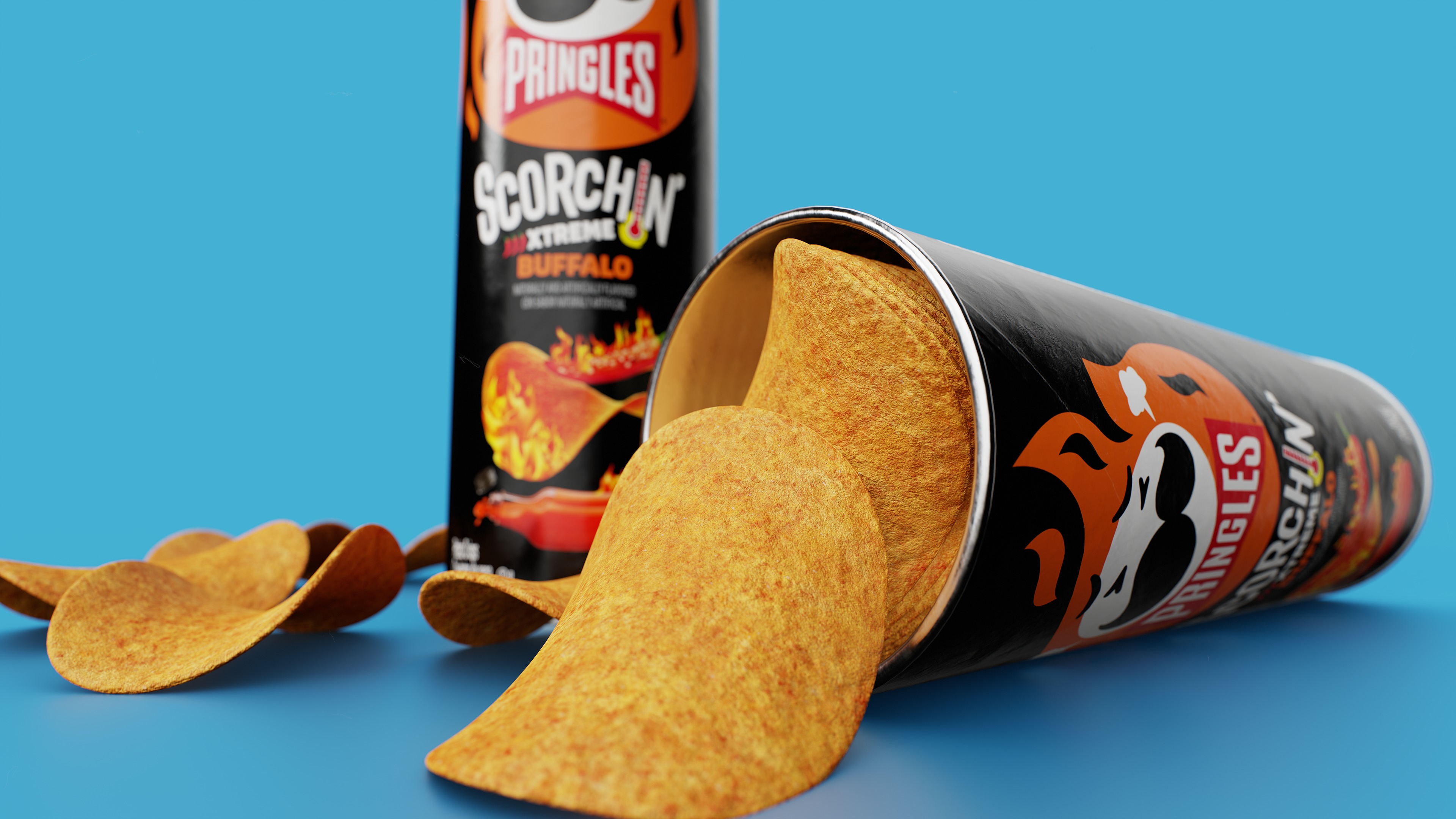 Pringles Scorchin - Buffalo Low-poly 3D model_8