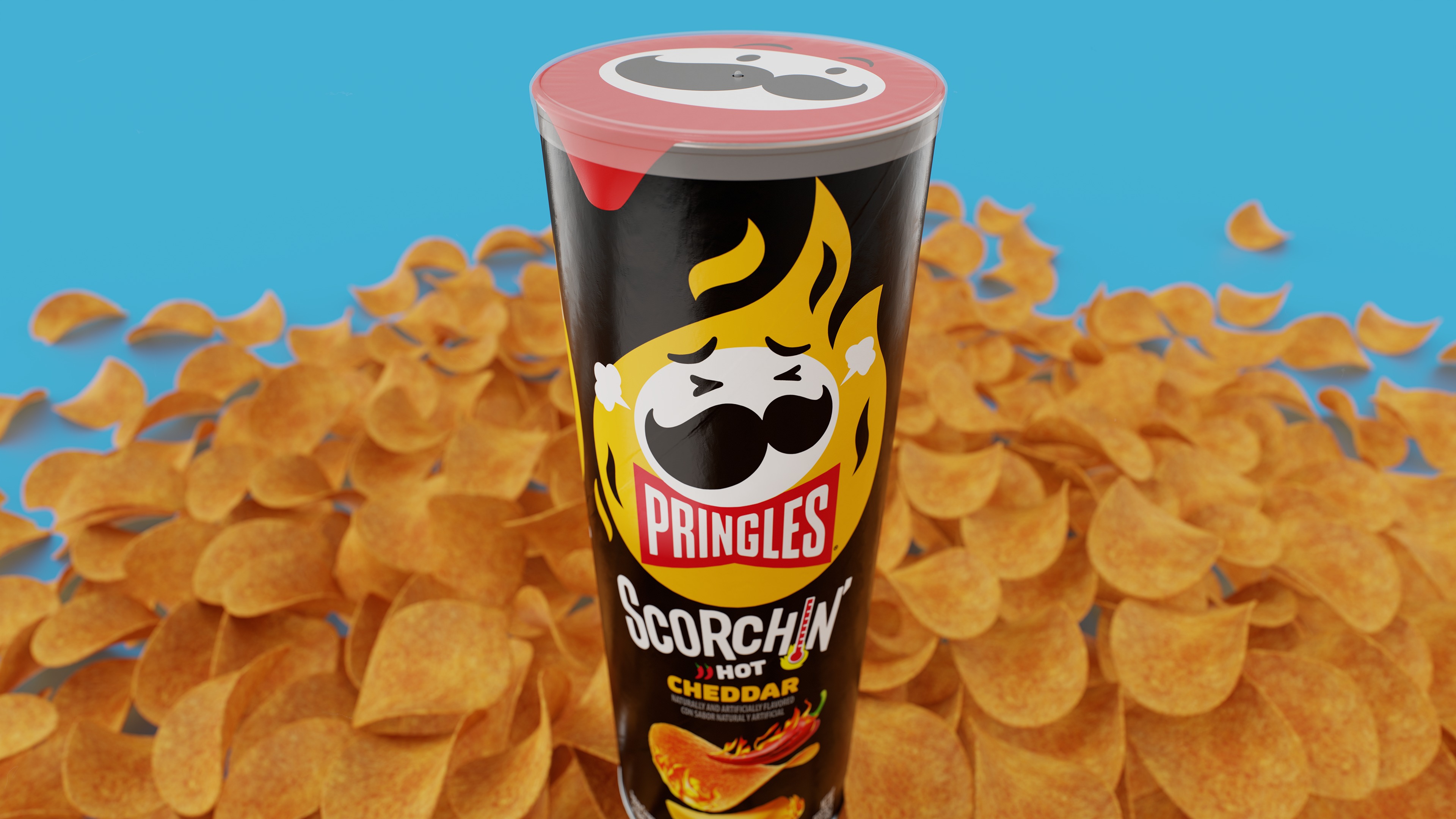 Pringles Scorchin - Cheddar Low-poly 3D model_2
