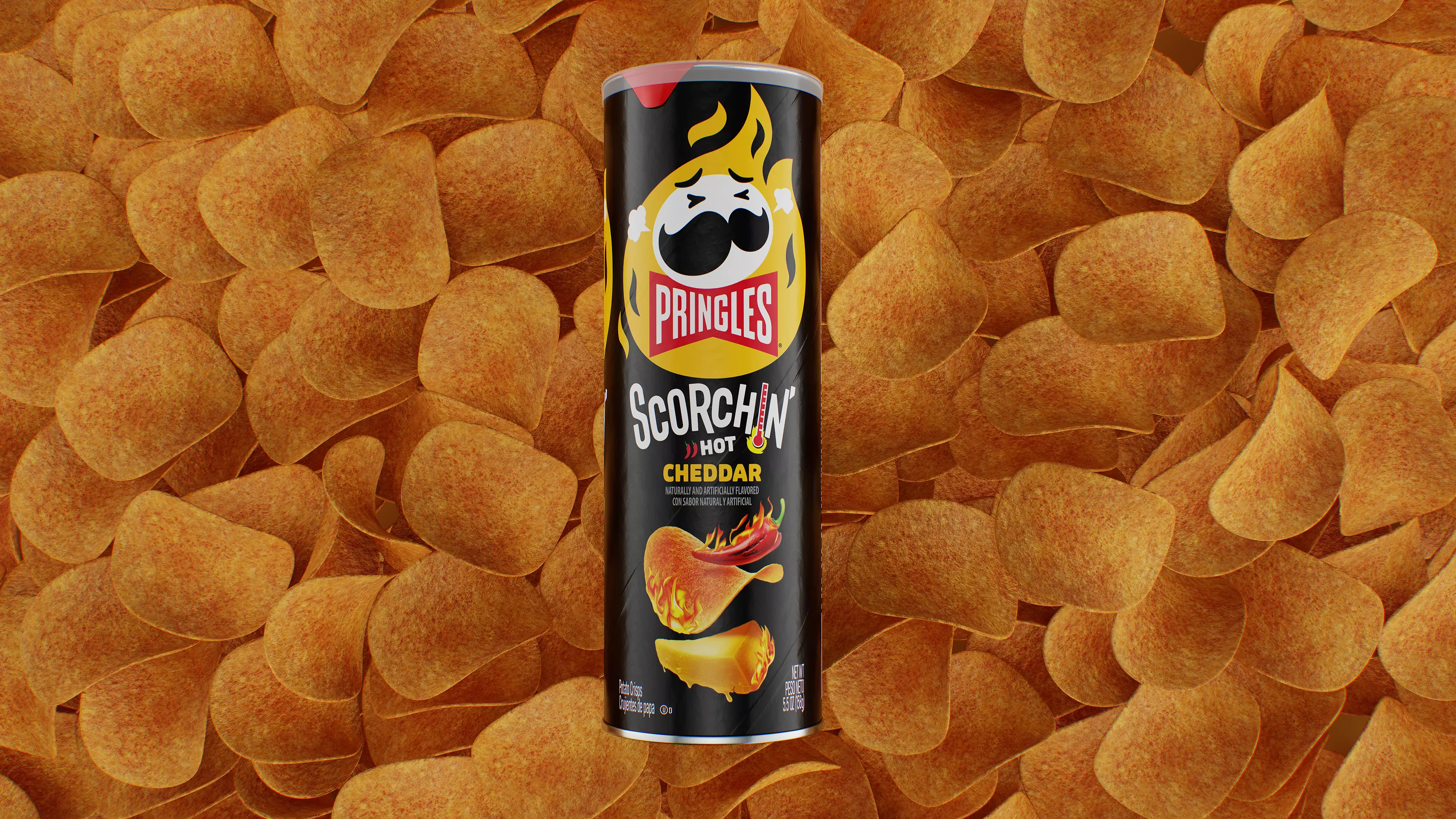 Pringles Scorchin - Cheddar Low-poly 3D model_0