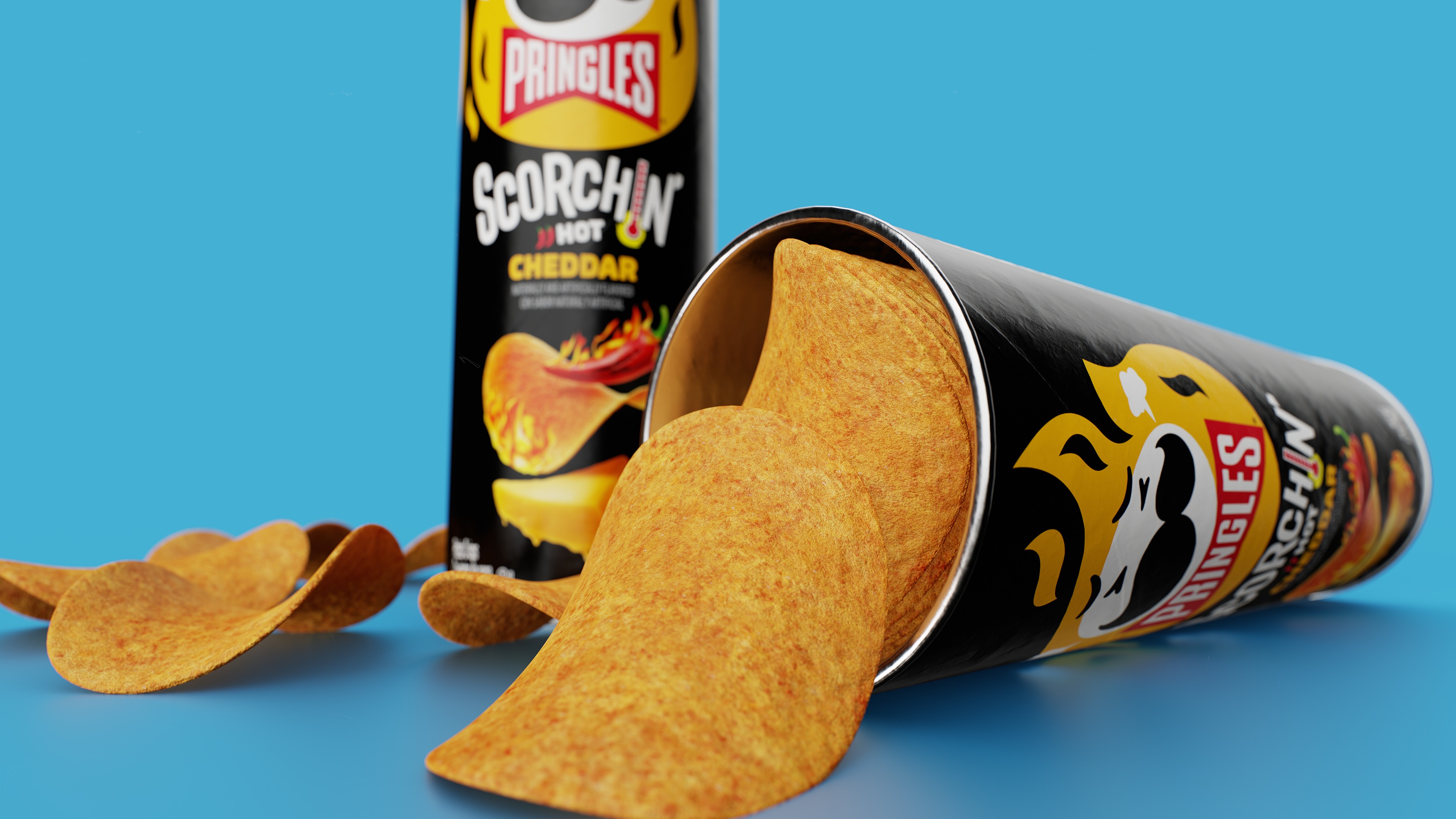 Pringles Scorchin - Cheddar Low-poly 3D model_8