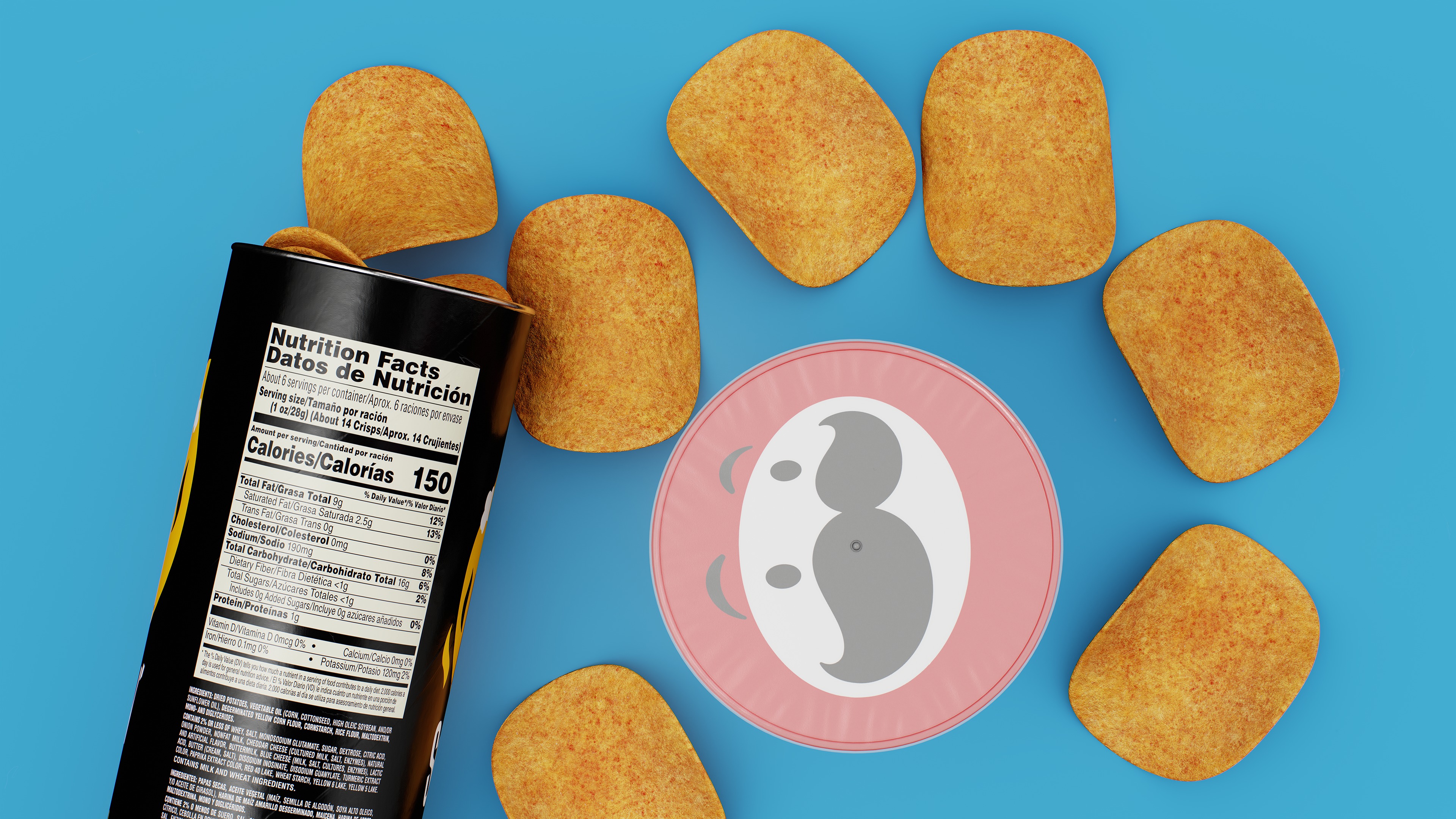 Pringles Scorchin - Cheddar Low-poly 3D model_9