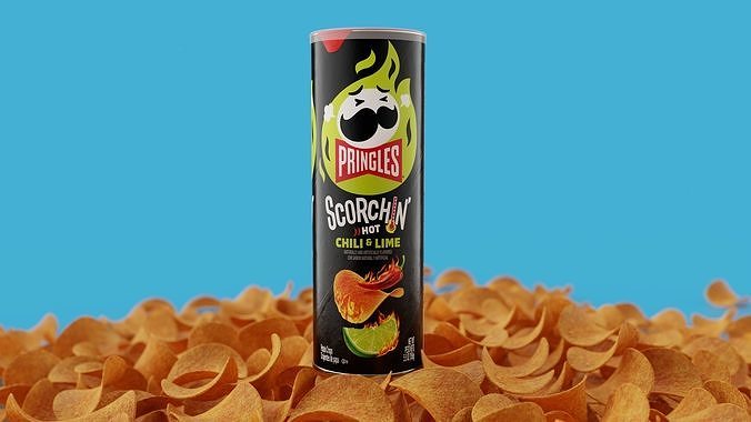 Pringles Scorchin - Chili and Lime Low-poly 3D model 2