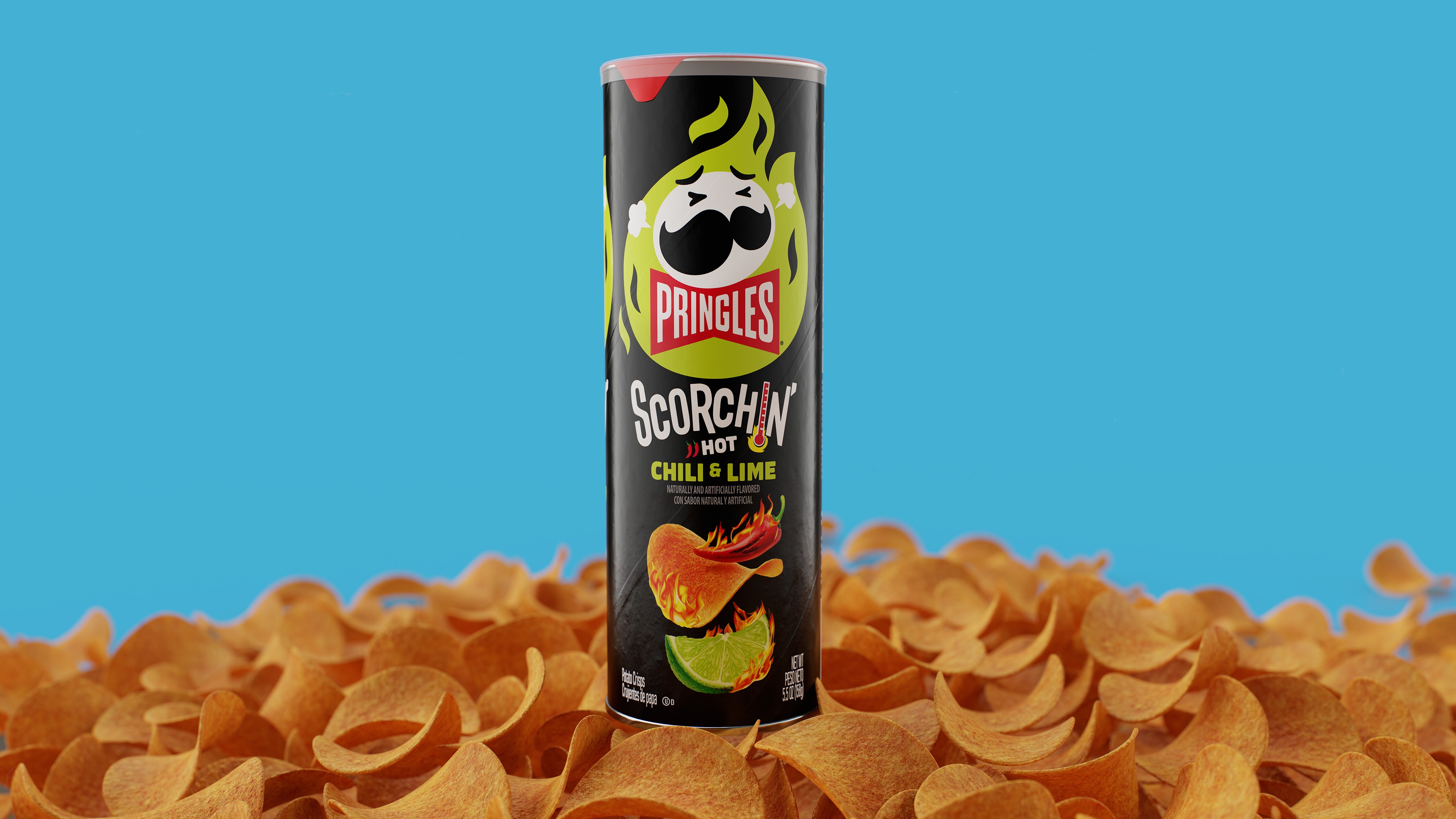 Pringles Scorchin - Chili and Lime Low-poly 3D model_1