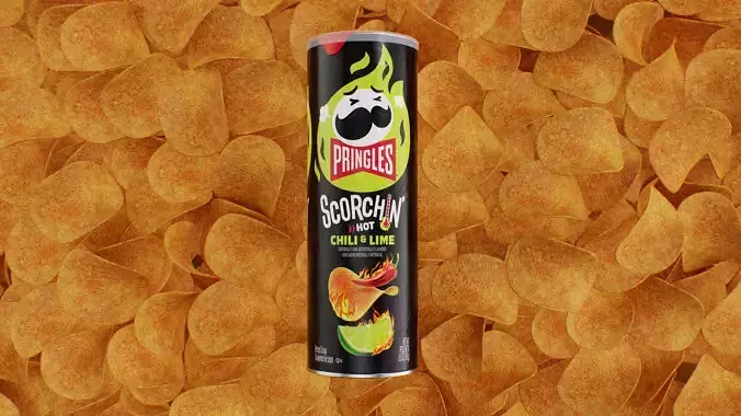 Pringles Scorchin - Chili and Lime Low-poly 3D model